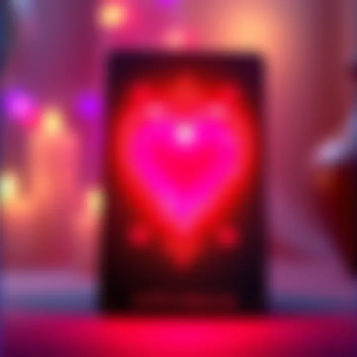1-Card Love Oracle Reading A glowing tarot card with hearts, symbolizing love advice, set against a soft, colorful background.