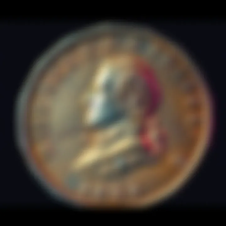 Close-up view of the 1804 France 5 Francs coin featuring a portrait of Napoleon I and inscriptions