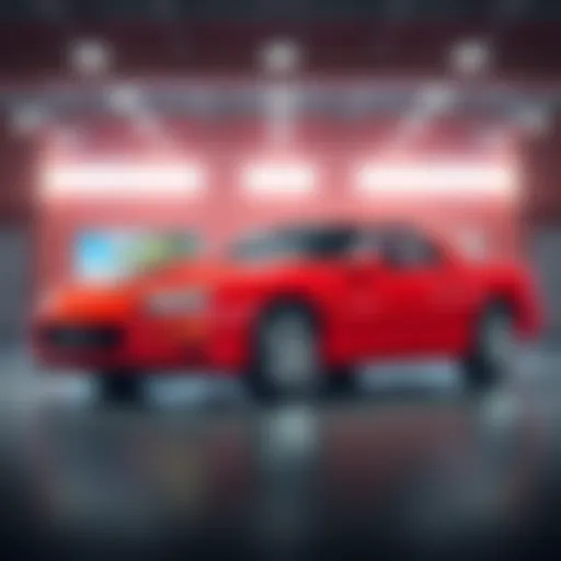 A bright red 2002 Chevy Camaro SS parked in a showroom with low mileage