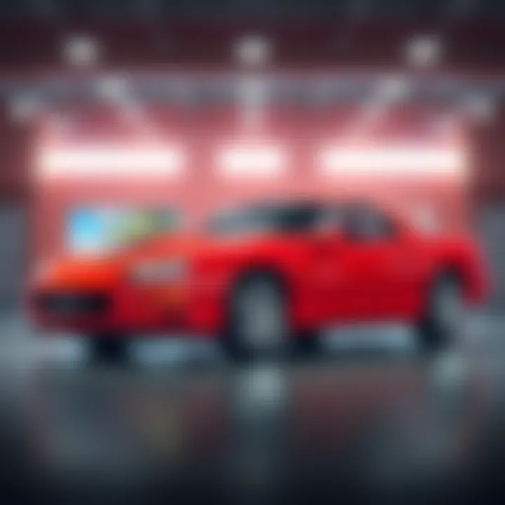 A bright red 2002 Chevy Camaro SS parked in a showroom with low mileage