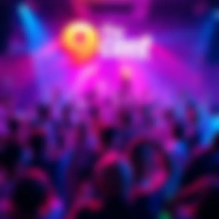 A lively crowd enjoying music and dancing at the 9 Cent Party, celebrating together in a festive atmosphere