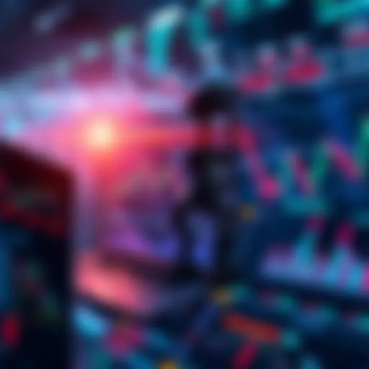 A visual representation of Sertexity's AI trading system managing risks in real-time arbitrage, showing charts and graphs reflecting market conditions.