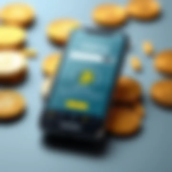 A smartphone displaying the GoMining app interface with Bitcoin symbols around it, showing how to earn Bitcoin daily.
