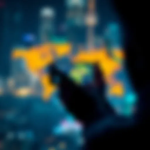 A person exploring Atlas Earth app on a smartphone without any payment method