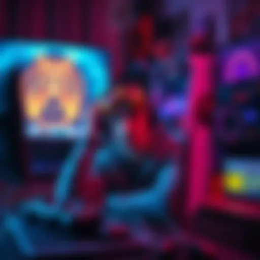 A frustrated gamer trying to connect to the Atlas Arcade on their console, surrounded by gaming equipment.