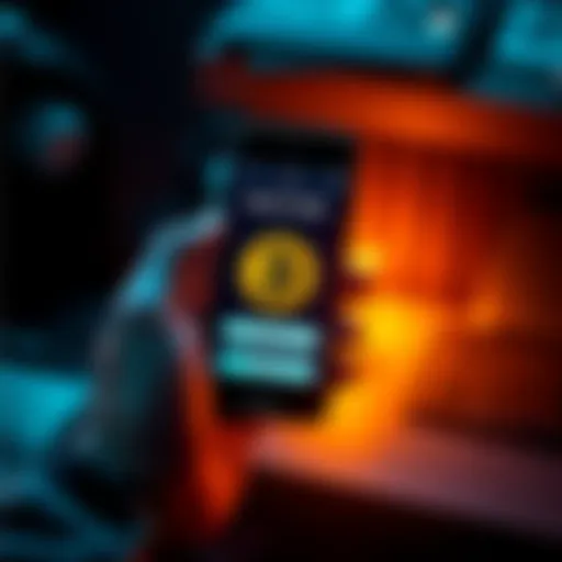 Person holding a smartphone with a Bitcoin wallet app open, showing a private key entry screen