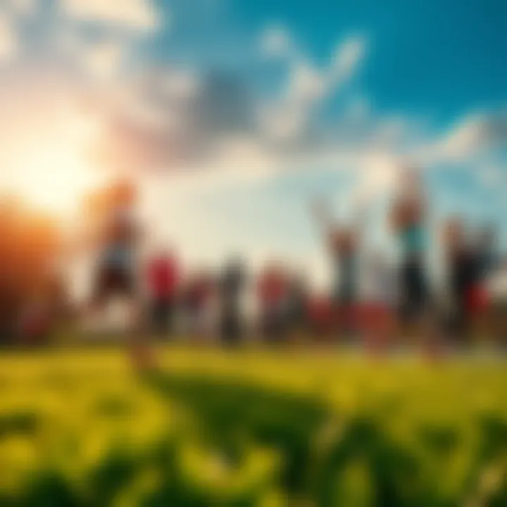 Active Lifestyle Photo Contest Announcement A vibrant image showcasing people engaging in various physical activities like running, cycling, and yoga, symbolizing an active lifestyle for the Capture Your Active Day contest.