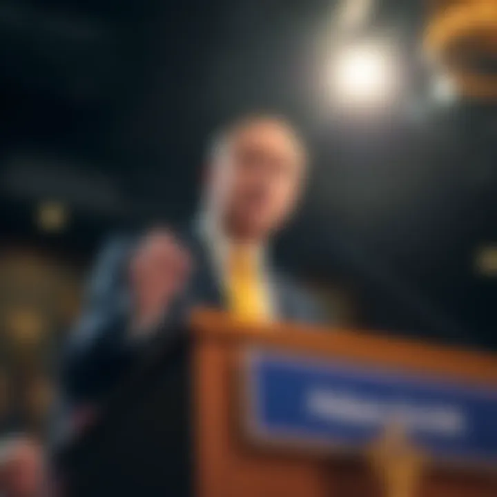 Adam Schiff speaking at a podium, discussing new legislation to ban betting on war and death in prediction markets.