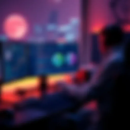 A person sitting at a computer adding money to a wallet for cryptocurrency purchases