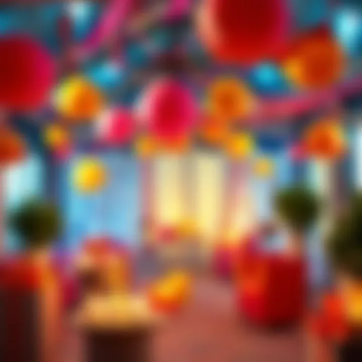 AE 5-Year Anniversary Celebration Colorful decorations and party elements for AE's 5-year anniversary celebration