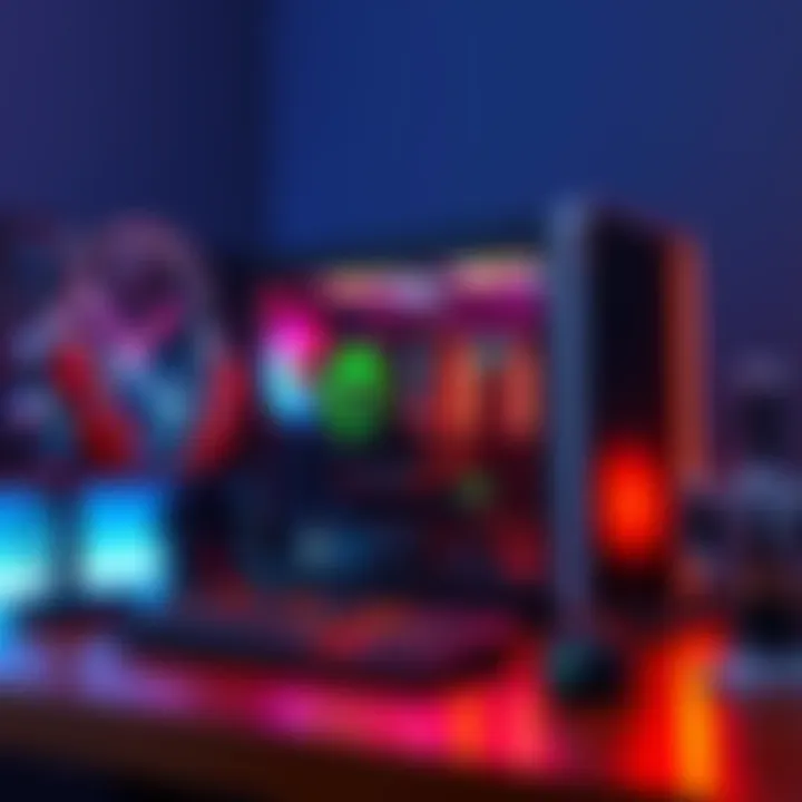 A compact and portable gaming PC setup with custom components, ideal for gaming and online store management.