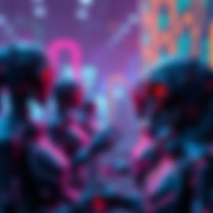 Graphic showing AI agents symbolizing automated systems affecting blockchain transactions, representing 19% of all on-chain activity.