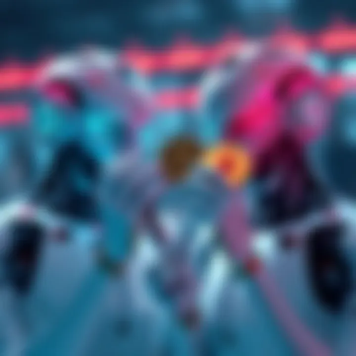 Two futuristic AI agents holding Ethereum coins, symbolizing the rise of crypto payments.