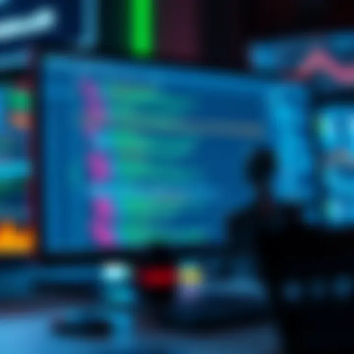 AI Audit Tools A computer screen displaying code analysis with a robot icon, symbolizing AI smart contract audit tools in action.