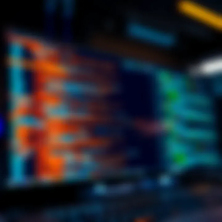 A computer screen displaying code with AI graphics, representing a digital audit process for security checks.