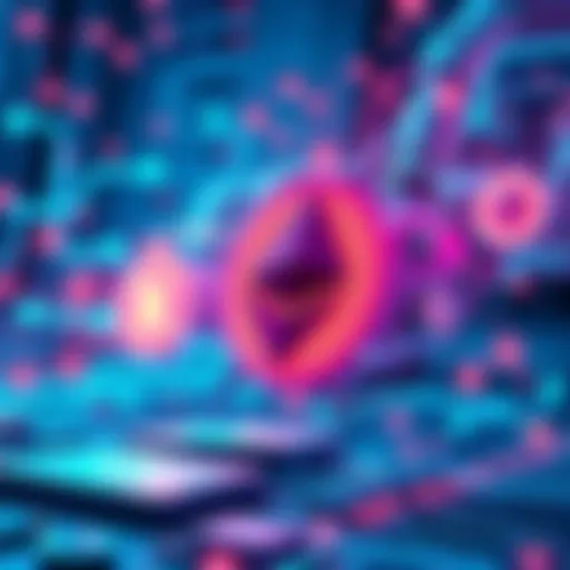 An illustration showing AI interacting with Ethereum blockchain security elements, highlighting gaps in automated auditing processes.