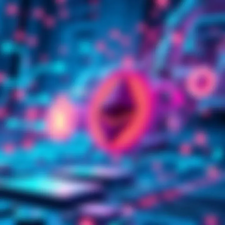 An illustration showing AI interacting with Ethereum blockchain security elements, highlighting gaps in automated auditing processes.