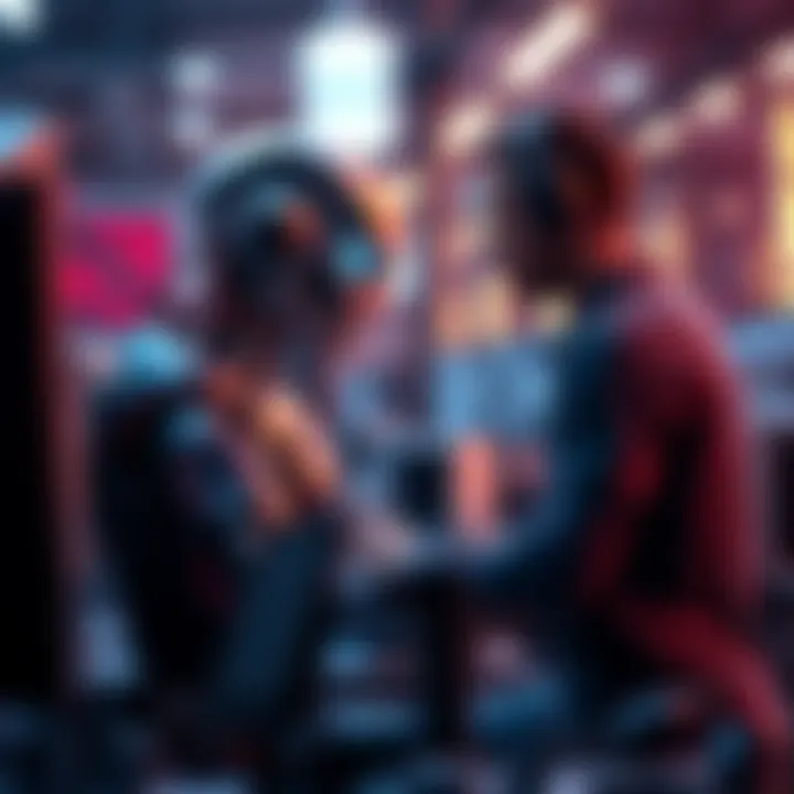 A graphic showing a robot working alongside a human in a software development setting, highlighting the impact of AI on jobs.