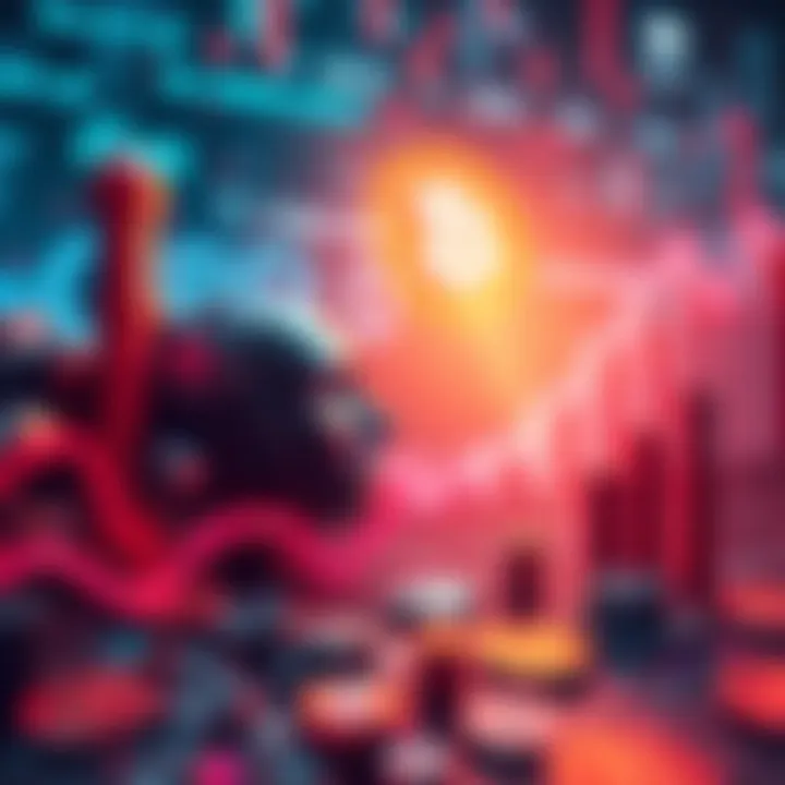 A visual representation of a large investment in artificial intelligence, with a graph showing upward trends and symbols representing technology and finance.