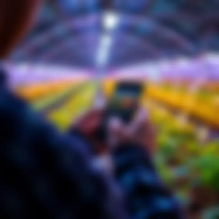 A person using an iPhone to track Chia assets with an AI-powered reporting app.