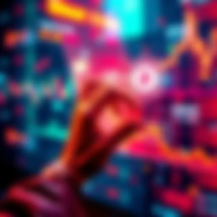 A graphic showing a person using natural language commands to trade on a digital platform, symbolizing no-code AI trading with ease and speed.