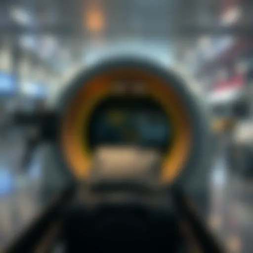 An airport security scanner displaying a bag being screened with a focus on personal items inside, highlighting concerns about privacy and sensitive information.