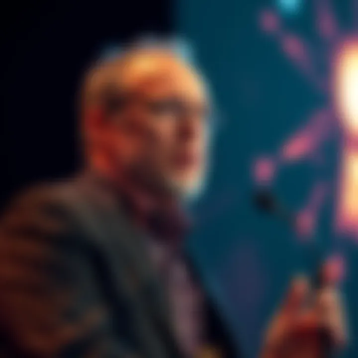 Filmmaker Alex Gibney speaks at a live event about his documentary on Elon Musk