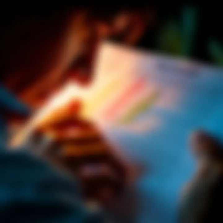 A close-up of a person examining an alpha chart for stitch counts, showing confusion and concern over discrepancies in the count.