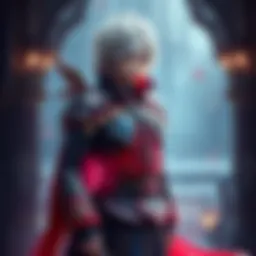 A detailed look at a fan-made version of Alphinaud's outfit from Final Fantasy XIV, showcasing intricate designs and colors.