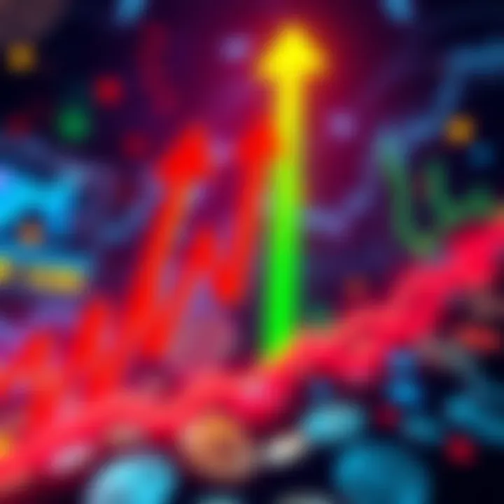 A visual representation of altcoins with upward arrows indicating growth and investment opportunities.