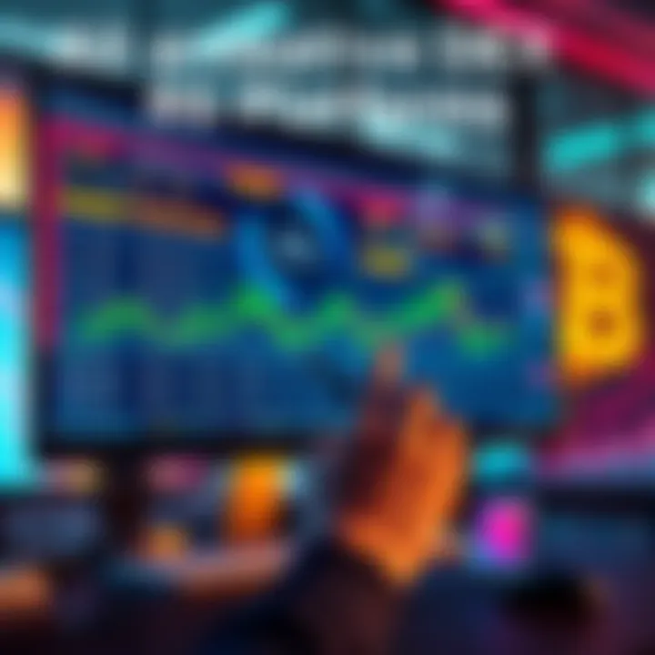 Alternative DEX Platforms for Large Transactions A trader exploring various decentralized exchange platforms on a computer screen, focusing on options for large transactions.
