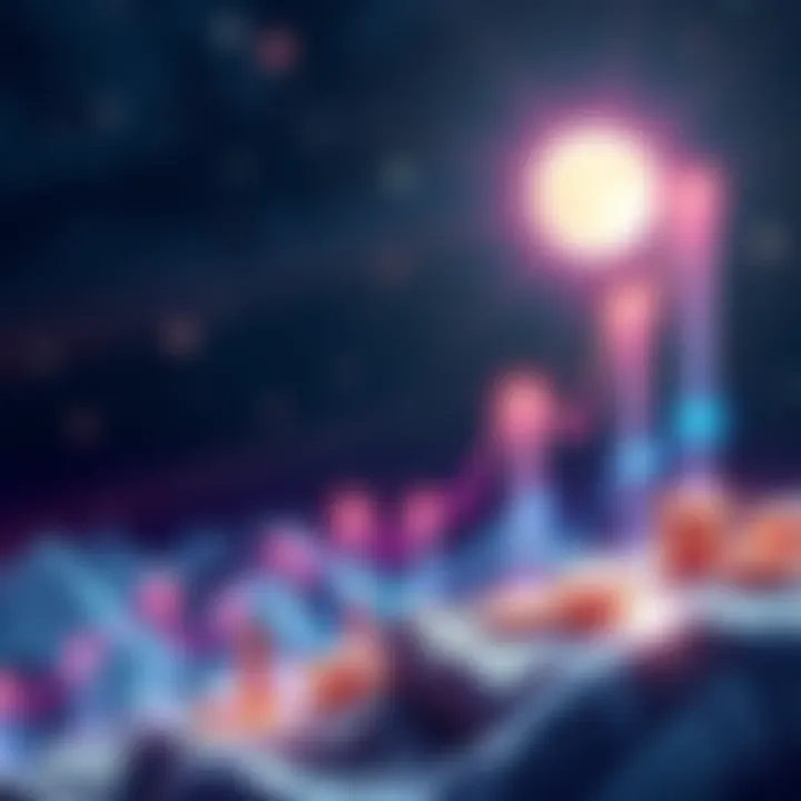 Illustration showing the growth of Amp cryptocurrency with upward graphs and digital finance elements.