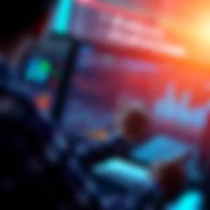A person looking at charts and graphs on a computer screen, assessing potential risks in DeFi investments.