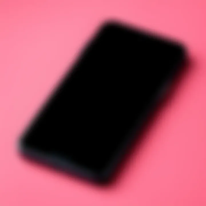 An Android smartphone displaying a black screen while trying to open the Yoroi app, indicating a startup issue.
