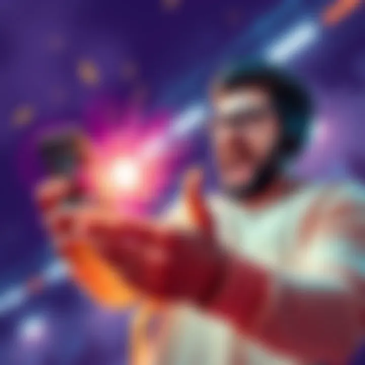 A person activating a boost on a mobile app just before it expires, showing excitement and determination.