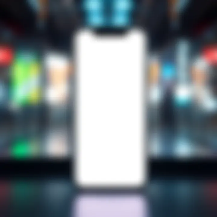 A smartphone displaying a white screen instead of the app login page, indicating a loading problem.