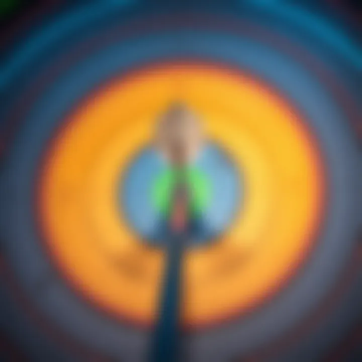 Archery Target with Arrow An archery target with a perfectly placed arrow in the center, symbolizing the goal of hitting 440.
