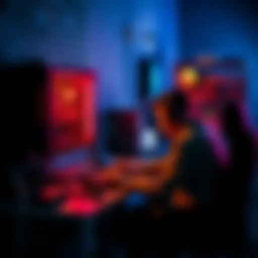 A person setting up an ASIC miner on a workstation, surrounded by computer equipment and tools, focused on the mining process.