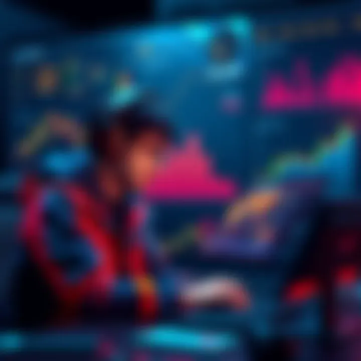 A European player analyzing earnings on Atlas Earth, comparing their income to American players, with charts and graphs in the background.