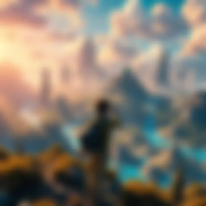 A player in Atlas Earth exploring a vibrant virtual land while engaging with neighbors and gathering strategies from the community.