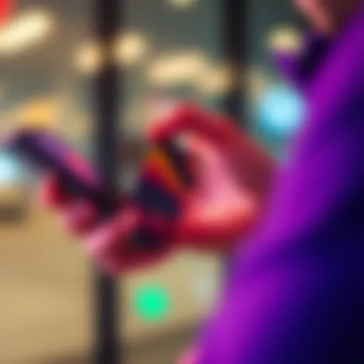 A close-up of a person holding an Atlas Earth virtual card, checking monthly subscription payments on a mobile device.