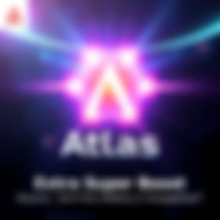 Graphic showing Atlas logo with a bright boost symbol, representing a new initiative