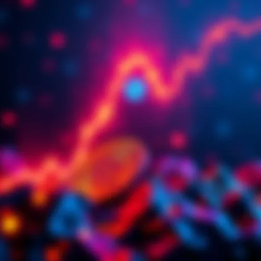 A chart showing Atom price increasing with an upward trend, symbolizing a potential price recovery.