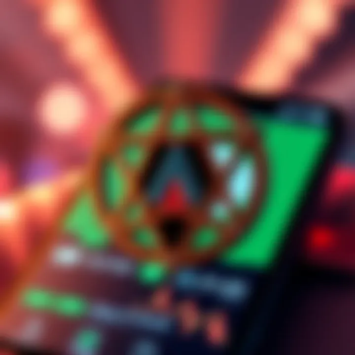 A representation of the $ATOM cryptocurrency logo with the Robinhood app interface in the background