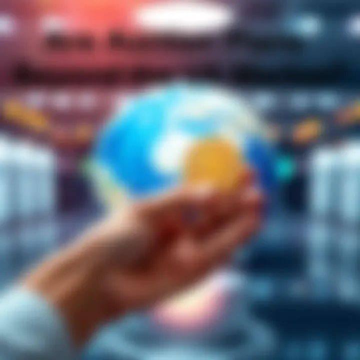 A person holding a bid token with a globe in the background, representing international auction participation.
