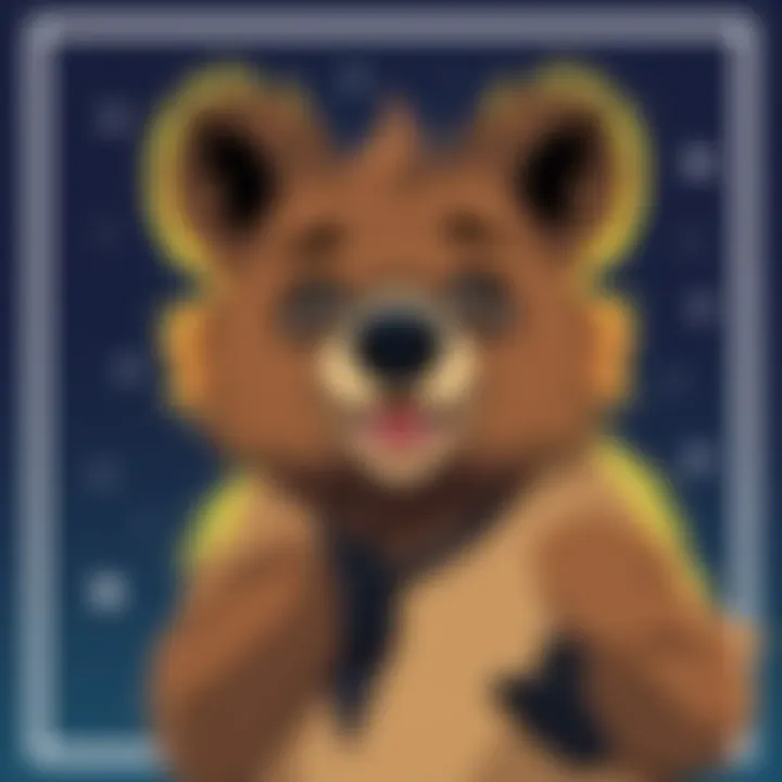 Illustration of an Australian dropbear character with a fun and cartoonish style promoting the memecoin $DGENBEAR