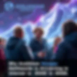 Matthew Hougan discussing the rise of Avalanche technology with a group of people.