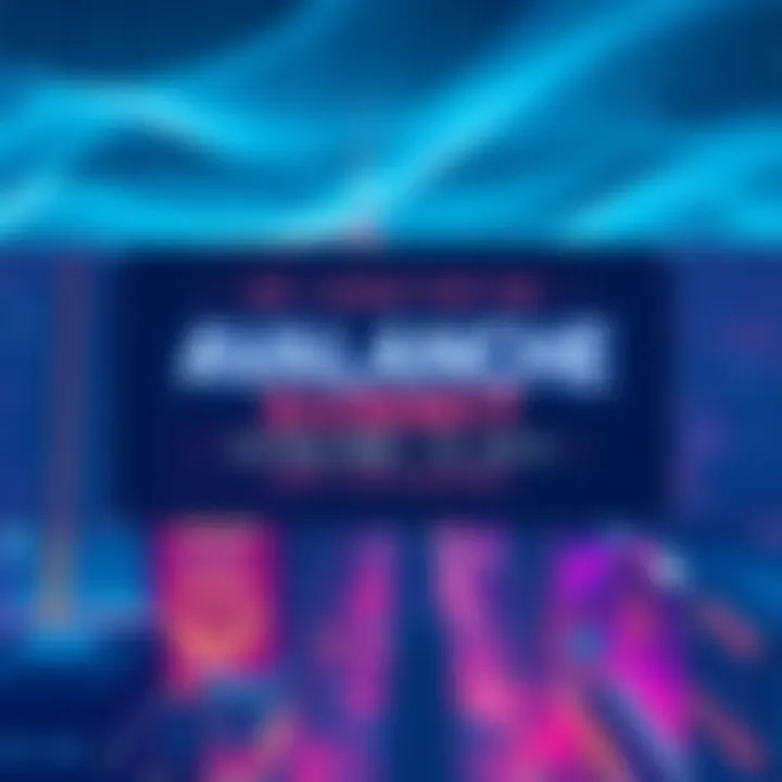 A banner for the Avalanche Summit in New York City featuring the date and theme of onchain finance, with visuals of blockchain and finance symbols.