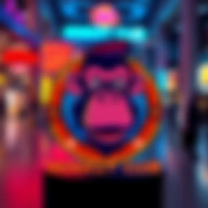 Colorful logo of the Awkward Look Mnkey Club featuring a cartoon monkey and vibrant graphics