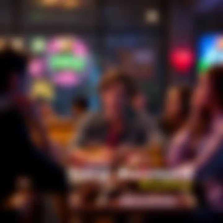 A person looking uncomfortable while sitting at a table surrounded by others at a party